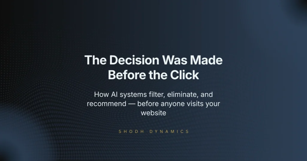 AI decision funnel diagram showing how brands are filtered before a user clicks — ChatGPT Ads India