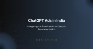 ChatGPT Ads India Strategy Note: Abstract decision flow showing AI recommendation logic.