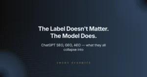 ChatGPT SEO vs GEO vs AEO — why the terminology debate misses the underlying model shift for Indian businesses