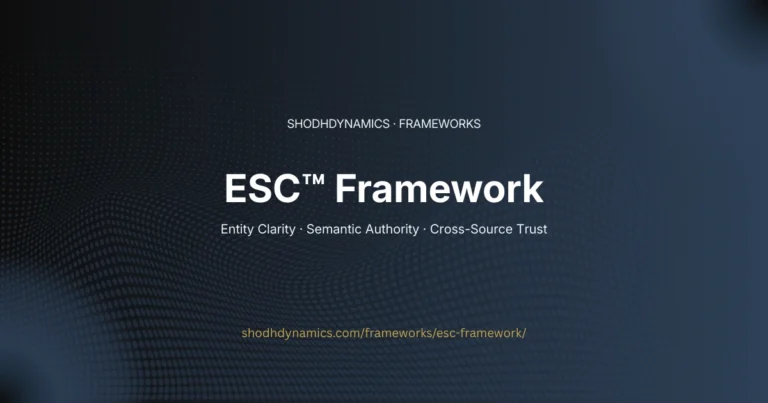 ESC™ Framework — Entity Clarity, Semantic Authority, Cross-Source Trust | ShodhDynamics