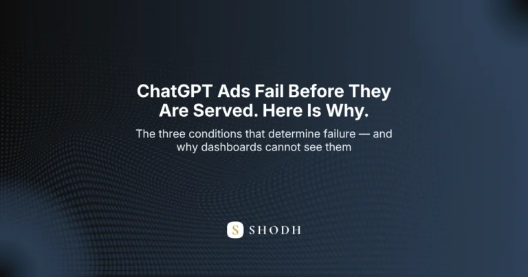 The 3 conditions under which ChatGPT Ads actually fail — entity ambiguity, no organic presence, and decision stage mismatch explained