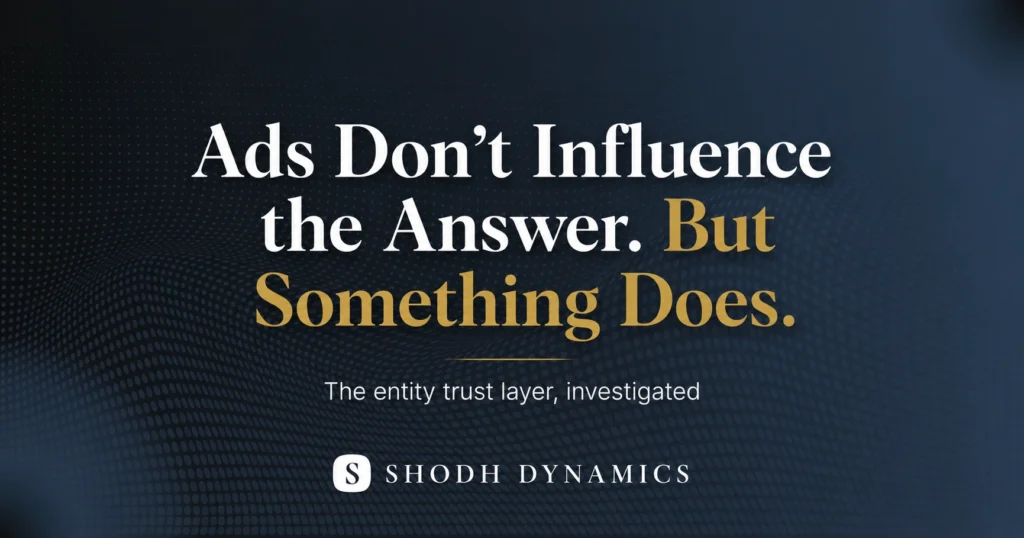 Answer Independence — OpenAI's most important ChatGPT Ads claim investigated by ShodhDynamics OG Image Title: Answer Independence Investigated — ShodhDynamics